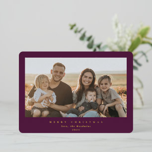 Carte De Vœux En Aluminium Elégant cadre minimal d'framboise d'hiver photo si