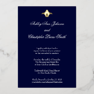 Carte De Vœux En Aluminium Élégant Faire-part de mariage classique d'huile d'
