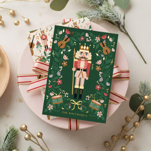 Carte De Vœux En Aluminium Élégant floral Noisette de Noël Ballet Musical