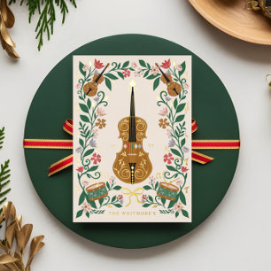 Carte De Vœux En Aluminium Élégant floral Noisette de Noël Ballet Musical