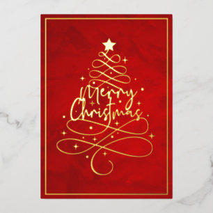 Carte De Vœux En Aluminium Élégant Gold Foil Joyeux Noël
