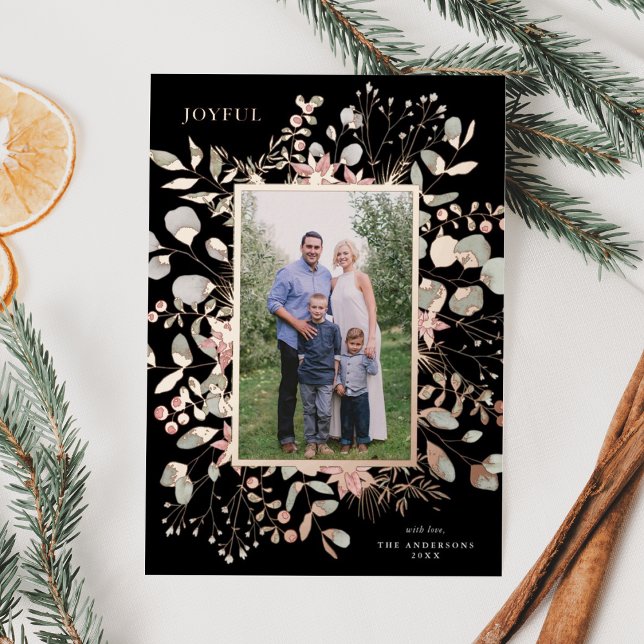 Carte De Vœux En Aluminium Elégant hiver aquarelle verte photo (Créateur téléchargé)