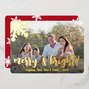 Carte De Vœux En Aluminium Élégant Joyeux & Lumineux Photo personnalisée 