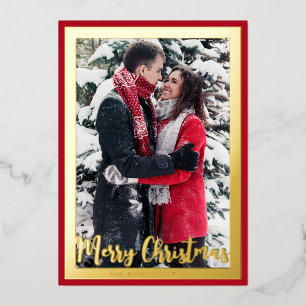 Carte De Vœux En Aluminium Elégant Joyeux Noël Cadre photo personnalisé