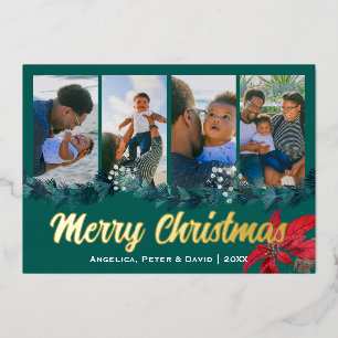 Carte De Vœux En Aluminium Élégant Joyeux Noël Photo personnalisée