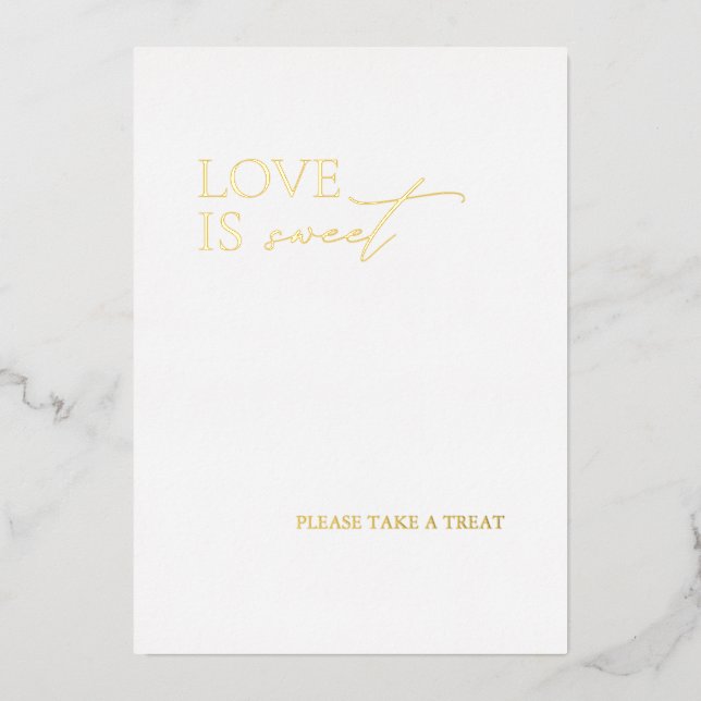 Carte De Vœux En Aluminium Elegant Minimal Love is Sweet Wedding (Recto)