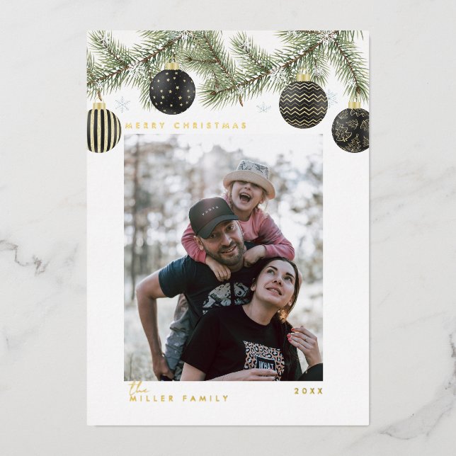 Carte De Vœux En Aluminium Elegant Modern Minimalist Christmas (Recto)