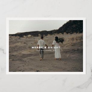 Carte De Vœux En Aluminium Élégant Moderne Simple Photocard Foilli