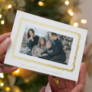 Carte De Vœux En Aluminium élégant or minuscules bulles photo cadre de noël