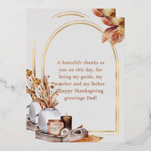 Carte De Vœux En Aluminium Élégant Rose Gold Script Harvest Home Décor Articl