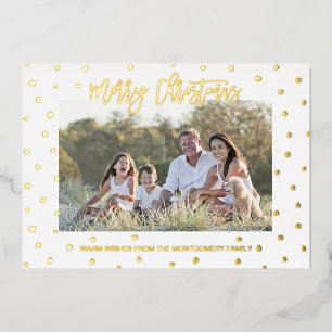 Carte De Vœux En Aluminium Élégant Script Joyeux Noël Photo personnalisée
