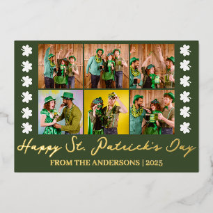 Carte De Vœux En Aluminium Elégant Shamrock St. Patrick's Day Photo de famill