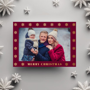 Carte De Vœux En Aluminium Élégant Snowflakes Photo