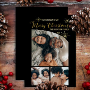 Carte De Vœux En Aluminium Élégant Tapered Top 3 photo Joyeux Noël