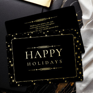 Carte De Vœux En Aluminium Elegant Vœux d'affaires Fête Or Feuille