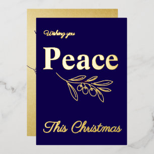Carte De Vœux En Aluminium Elégant Vous Souhaite La Paix Cet Or De Noël