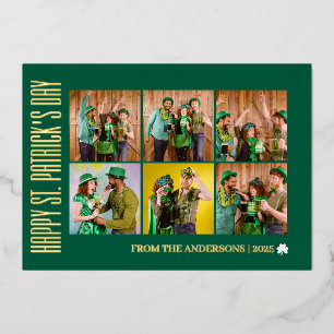 Carte De Vœux En Aluminium Élégante famille du jour de la Saint-Patrick Trèfl