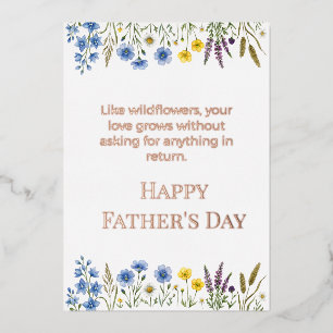 Carte De Vœux En Aluminium Élégante Fête des Pères Papa Wildflower