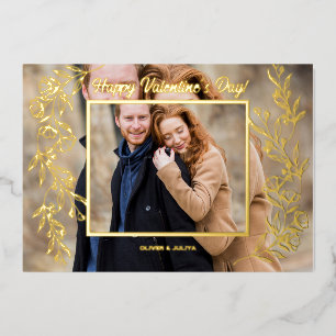 Carte De Vœux En Aluminium Élégante photo de script de la Saint-Valentin