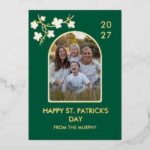 Carte De Vœux En Aluminium Élégante Photo Simple de Trèfle Saint-Patrick