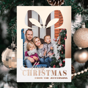 Carte De Vœux En Aluminium Emballé dans l'amour - Cadeau de Noël  Photo Or Ro