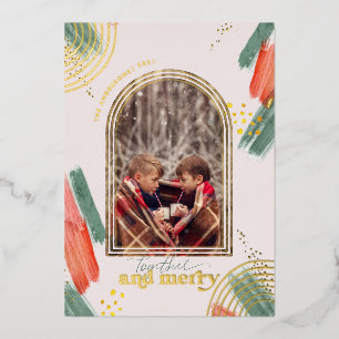 Carte De Vœux En Aluminium Ensemble & Joyeux Photo Arch Noël Moderne