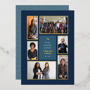 Carte De Vœux En Aluminium Entreprise Gold encadré 6 Galerie de photos Noël