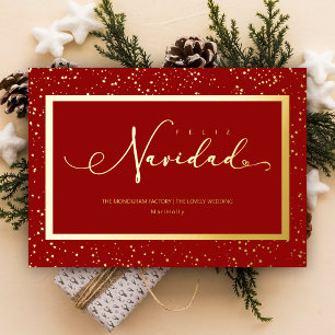 Carte De Vœux En Aluminium Espagnol Elegant Commence Cadre Feliz Navidad Scri