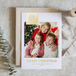 Carte De Vœux En Aluminium Étiquette Flocon de Neige Fantaisiste Joyeux Noël 