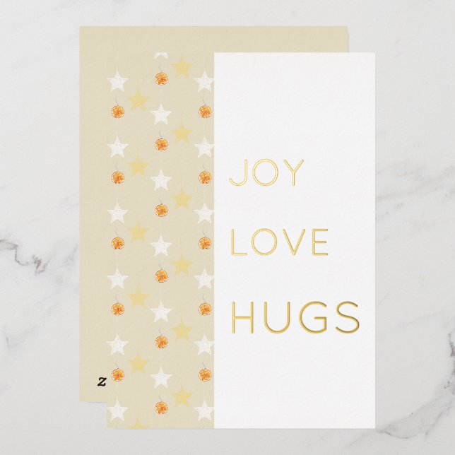 Carte De Vœux En Aluminium Étoiles Personnalisées Modernes Et Aquarelle Orang (Recto/Verso)