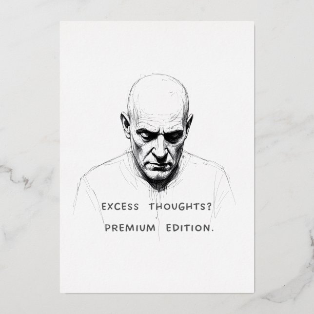 Carte De Vœux En Aluminium Excess Thoughts? Premium Edition (Recto)