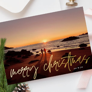 Carte De Vœux En Aluminium Faire part de mariage de Noël en or