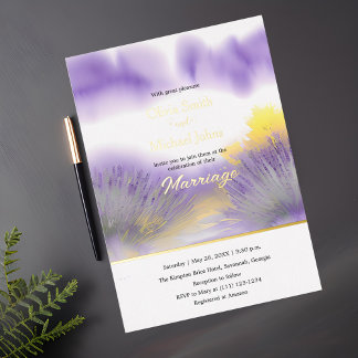 Carte De Vœux En Aluminium Faire-part de mariage fleur sauvage Lavender