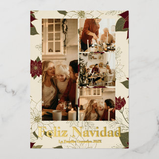 Carte De Vœux En Aluminium Feliz Navidad Gold Dorado