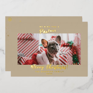 Carte De Vœux En Aluminium Festif Animaux de compagnie Photo Joyeux Noël Foil