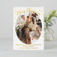 Festif Glam One Oval Photo Golden Sparkling Stars
