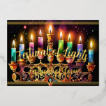 Carte De Vœux En Aluminium Festival of Lights Festival of Love Menorah<br><div class="desc">Festival of Lights Festival of Love Menorah Watercolor</div>
