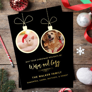 Carte De Vœux En Aluminium Festive Animaux de compagnie Photos Script