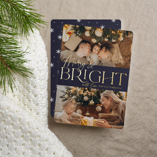 Carte De Vœux En Aluminium Festive Greeting   Merry & Bright Two Photo