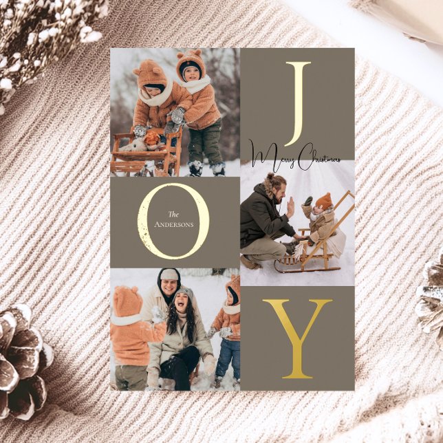 Carte De Vœux En Aluminium Festive moderne collage photo Noël (Créateur téléchargé)