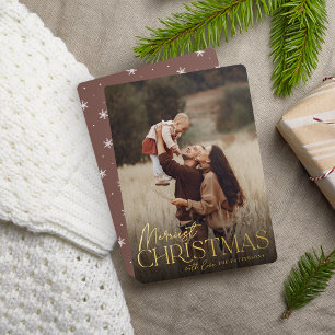 Carte De Vœux En Aluminium Festive Salutation Merriest Noël Vertical Photo