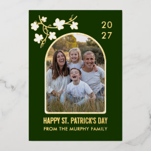 Carte De Vœux En Aluminium Fête de la Saint-Patrick Photo Trèfle Simple Éléga