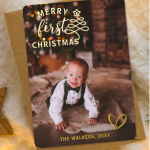 Carte De Vœux En Aluminium Fête de Noël du bébé