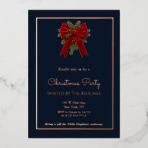 Fête de Noël élégante Navy & Rose Gold