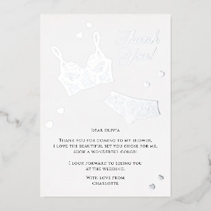 Carte De Vœux En Aluminium Fête des mariées de lingerie Merci
