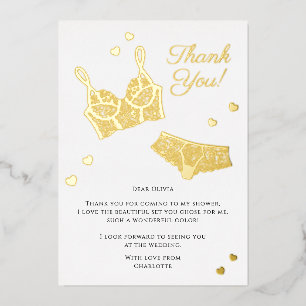 Carte De Vœux En Aluminium Fête des mariées de lingerie Merci