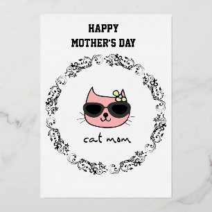 Carte De Vœux En Aluminium Fête des Mères Bonne Fête Maman Chats