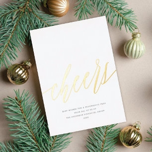 Carte De Vœux En Aluminium Fêtes de Noël d'or de Noël d'affaires non photo