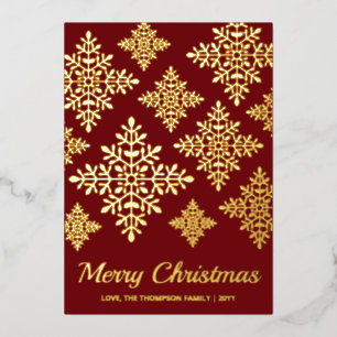 Carte De Vœux En Aluminium Flammes De Neige Décorées Sur Rouge