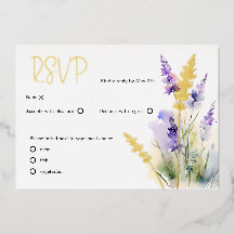 Fleurs sauvages de lavande Aquarelle RSVP